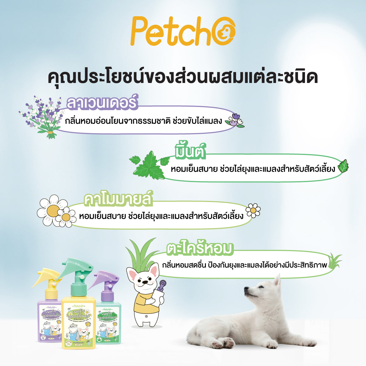 Petcho สเปรย์กันยุง สมุนไพรสกัด 150ml