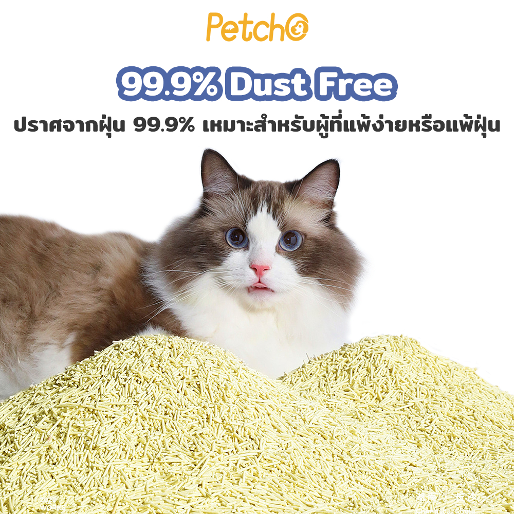 Petcho ทรายแมวเต้าหู้ถั่วลันเตา 1.5MM 10L/4.54KG