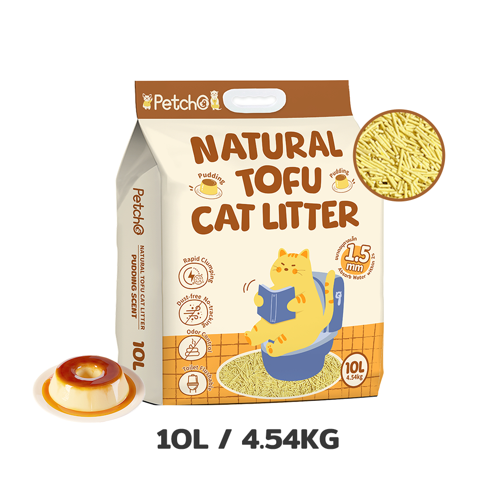 Petcho ทรายแมวเต้าหู้ถั่วลันเตา 1.5MM 10L/4.54KG