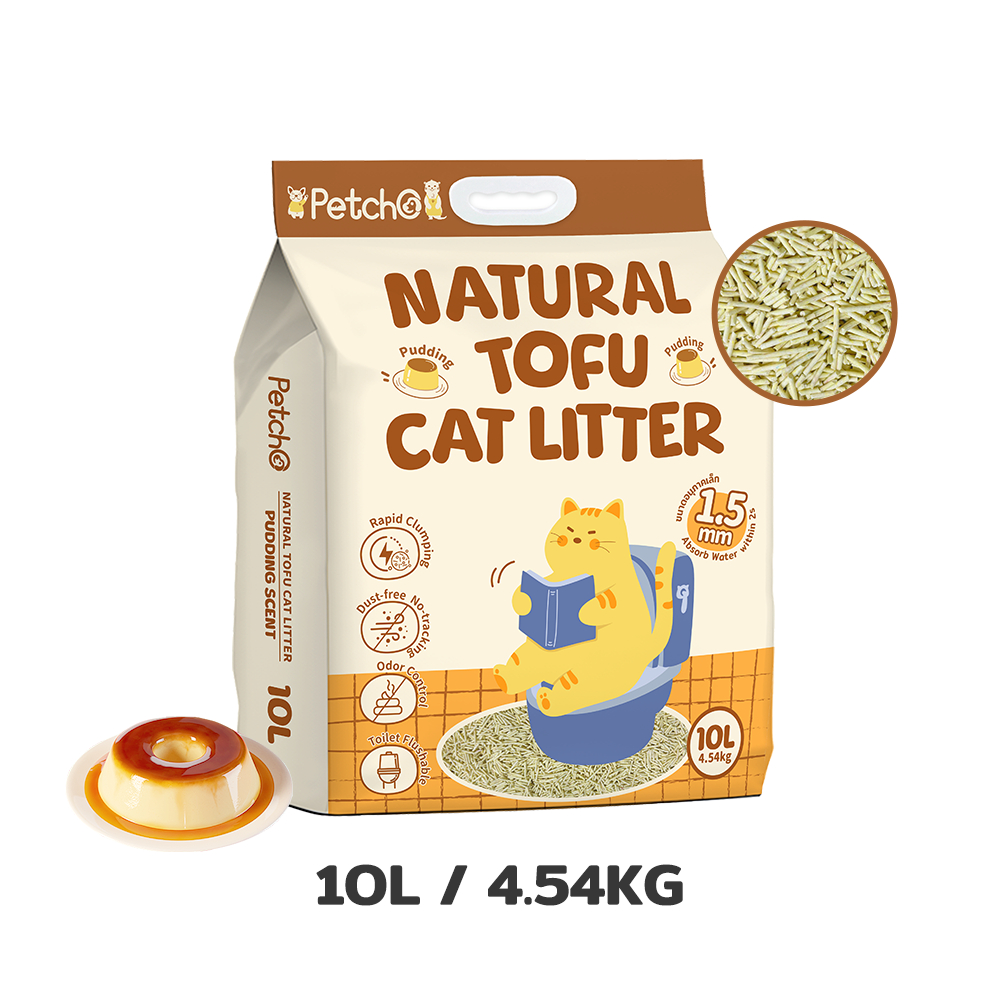 Petcho ทรายแมวเต้าหู้ถั่วลันเตา 1.5MM 10L/4.54KG