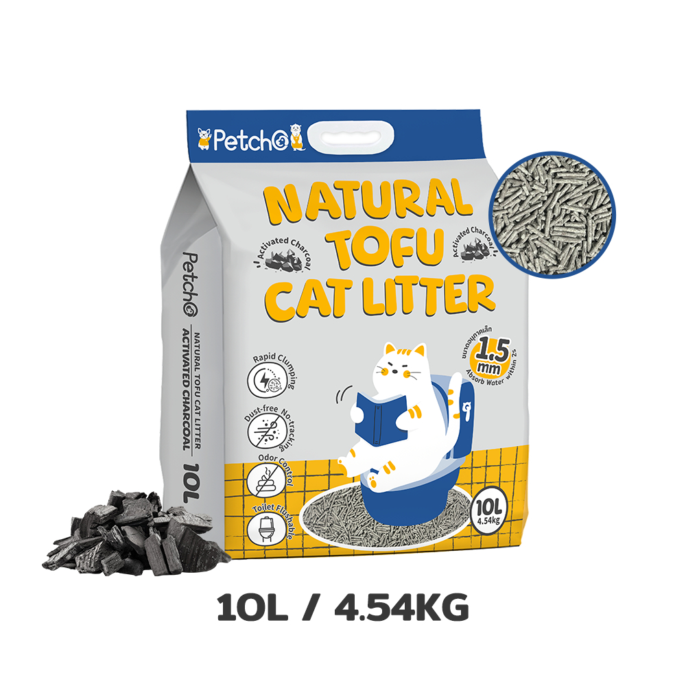 Petcho ทรายแมวเต้าหู้ถั่วลันเตา 1.5MM 10L/4.54KG