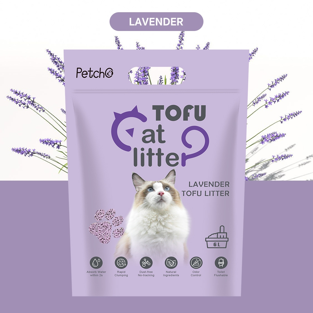 Petcho ทรายเแมวเต้าหู้ 2.0MM 6L/2.5KG