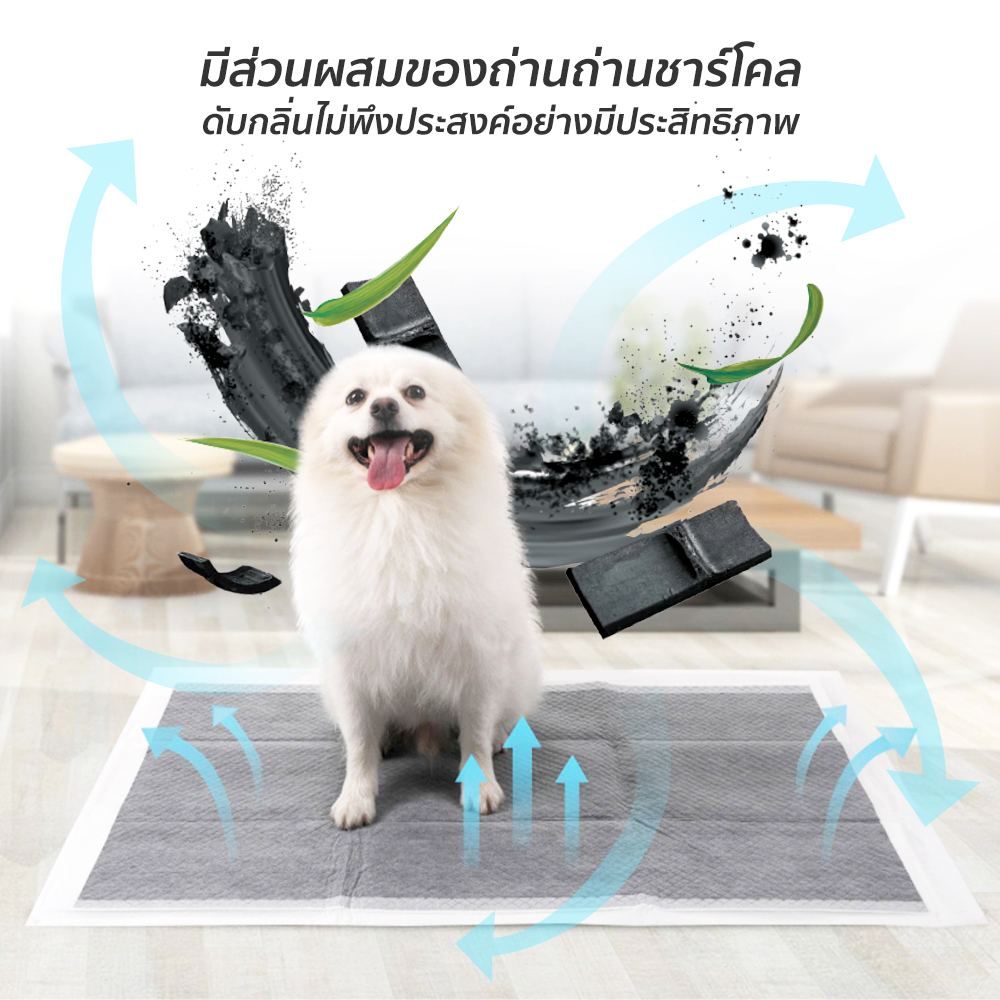 Petcho แผ่นฝึกขับถ่าย (ถ่านชาร์โคล) S/M/L