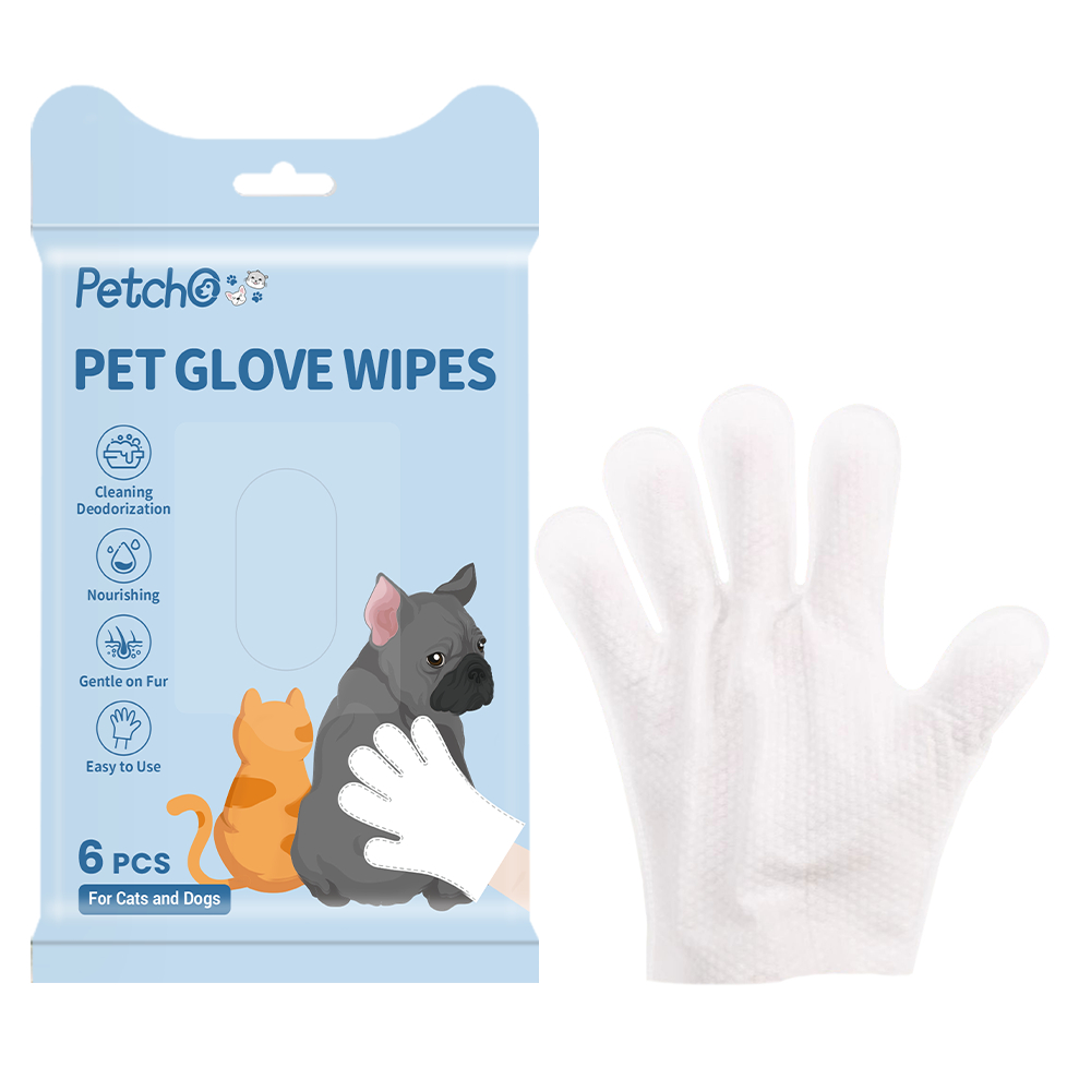 Petcho ถุงมืออาบนํ้าแห้งสําหรับสัตว์เลี้ยง 6/8/10pcs