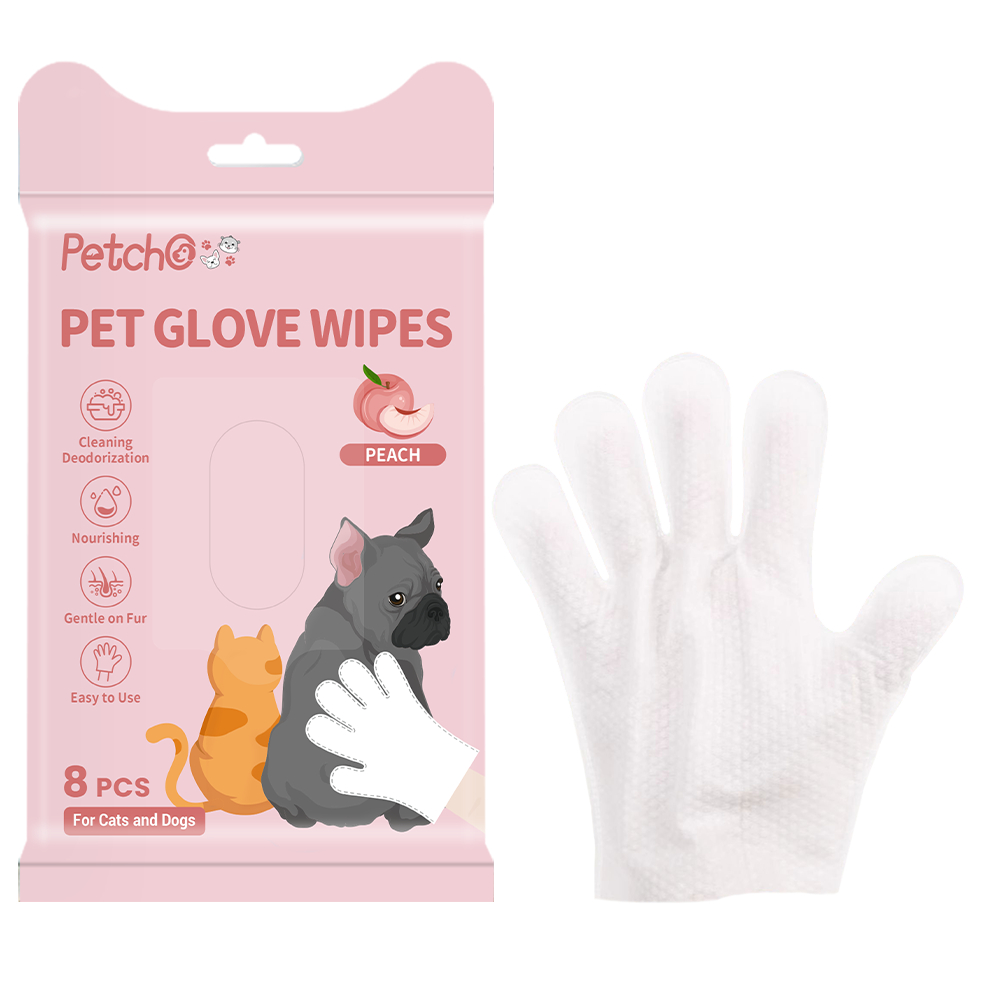 Petcho ถุงมืออาบนํ้าแห้งสําหรับสัตว์เลี้ยง 6/8/10pcs