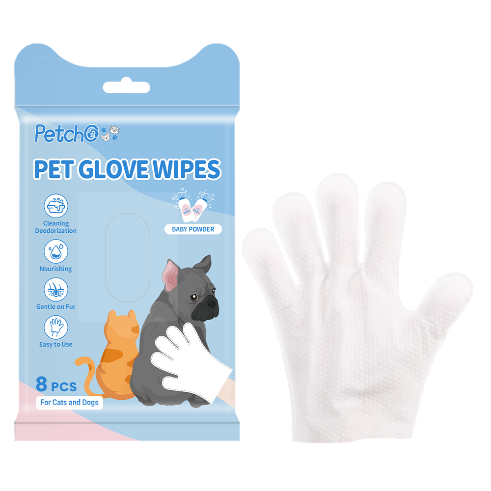 Petcho ถุงมืออาบนํ้าแห้งสําหรับสัตว์เลี้ยง 6/8/10pcs