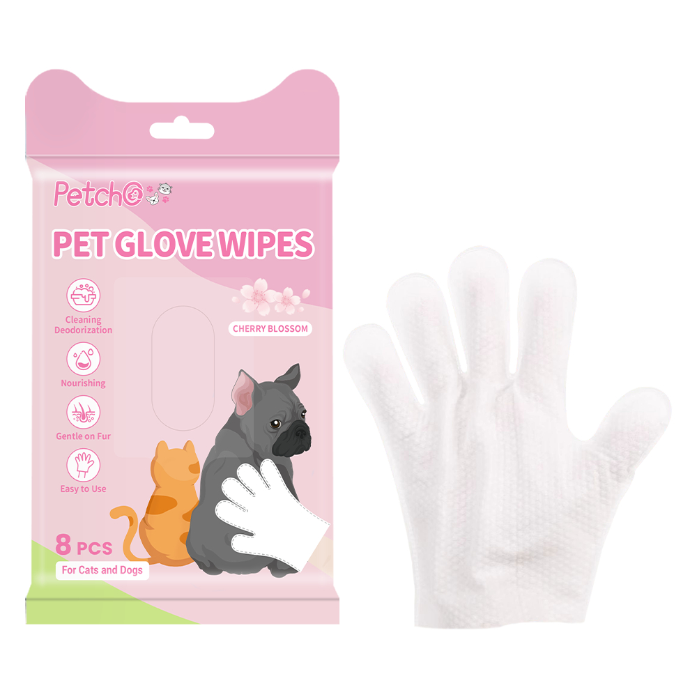 Petcho ถุงมืออาบนํ้าแห้งสําหรับสัตว์เลี้ยง 6/8/10pcs