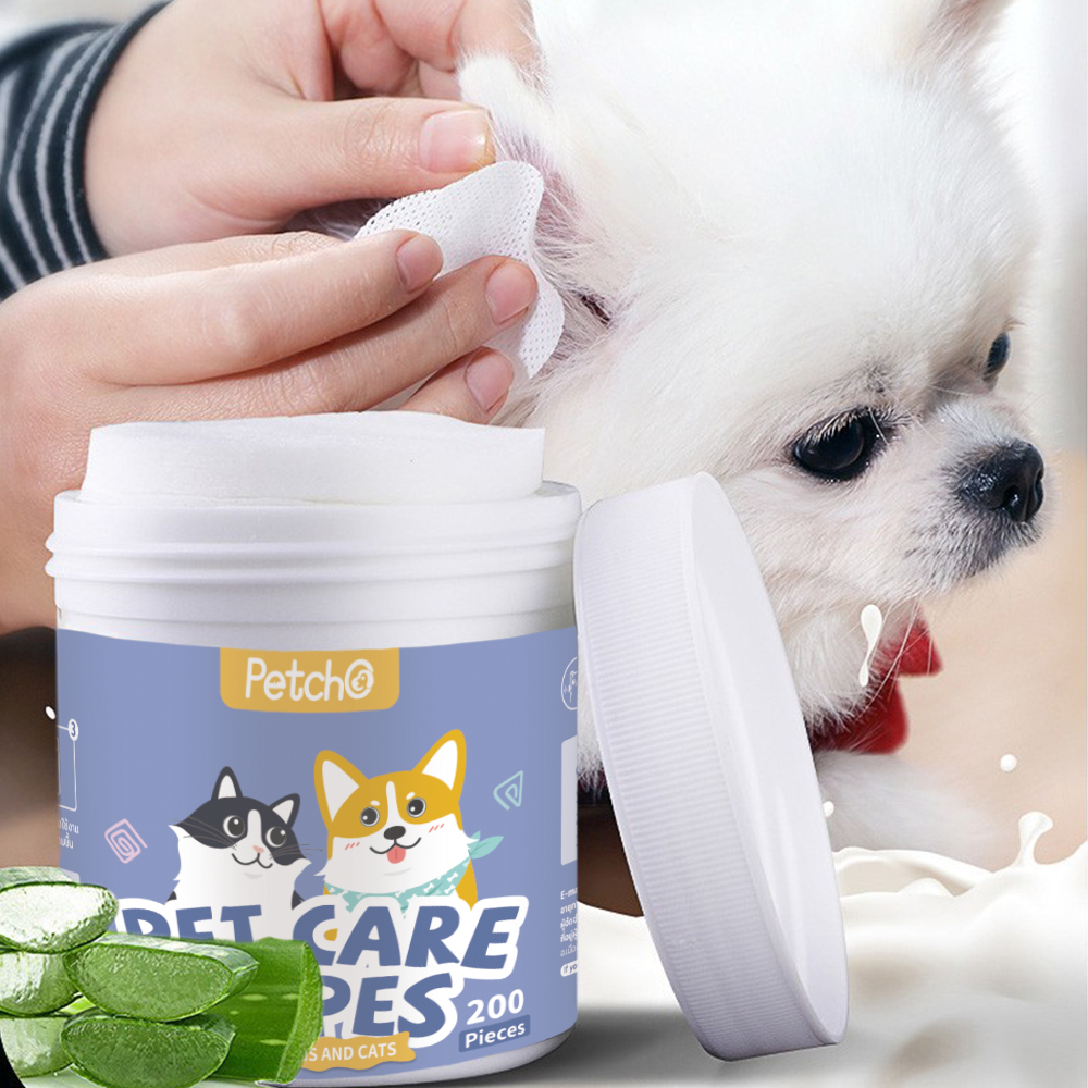 Petcho แผ่นเช็ดทําความสะอาดสัตว์เลียง 130/200pcs