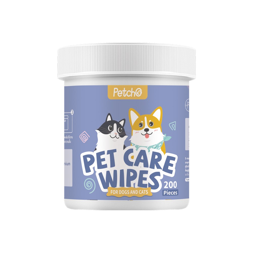 Petcho แผ่นเช็ดทําความสะอาดสัตว์เลียง 130/200pcs