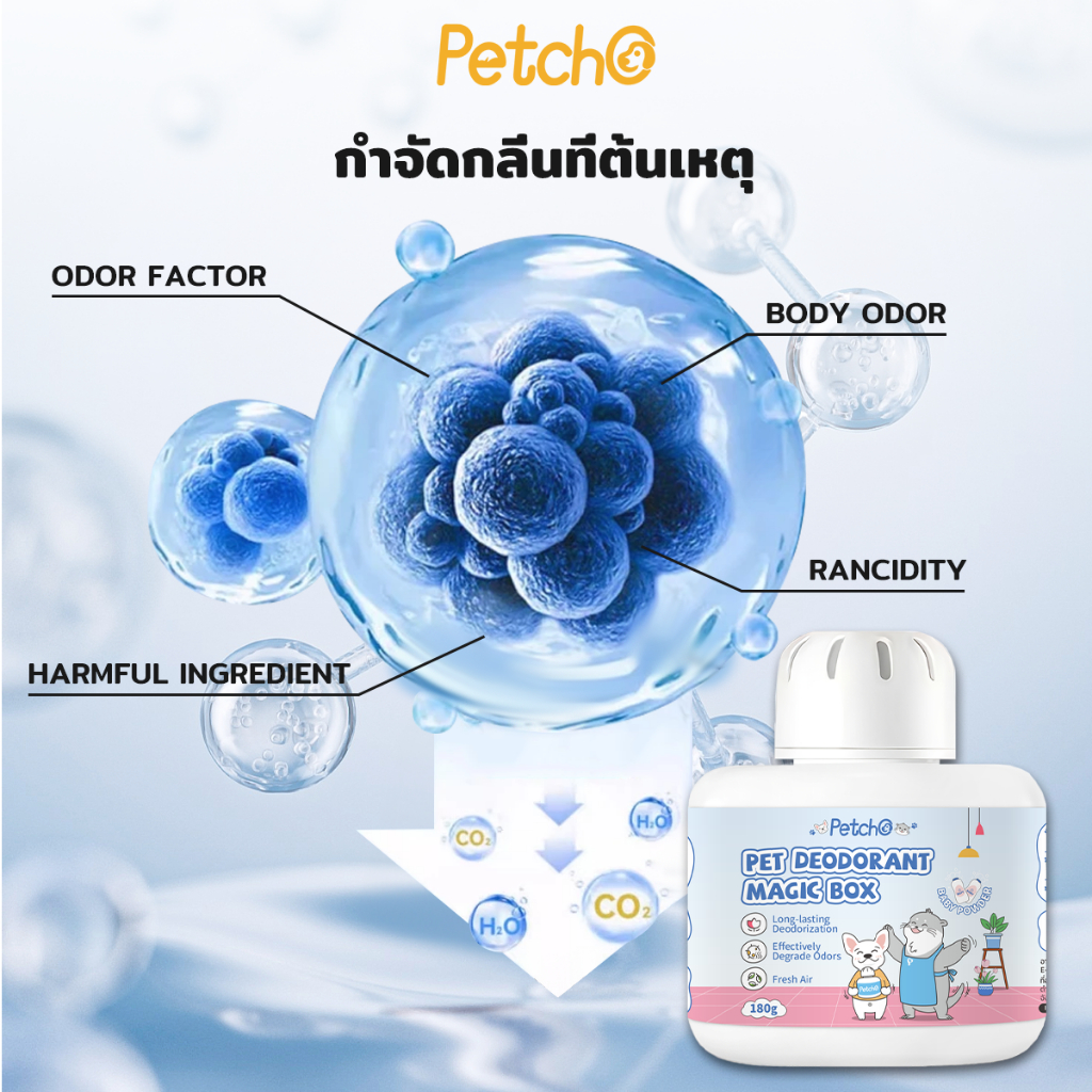 Petcho กล่องดับกลินสําหรับสัตว์เลียง 180g