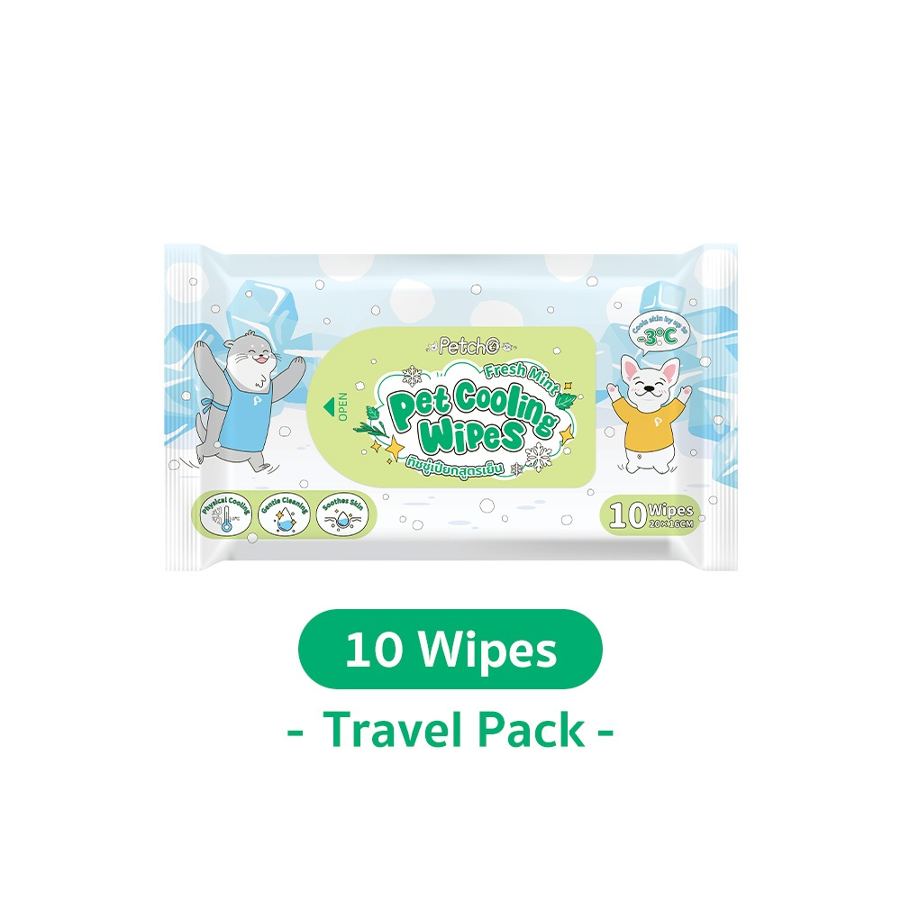 Petcho ทิชชู่เปียกสูตรเย็นสำหรับสัตว์เลี้ยง -3°C 10pcs/80pcs