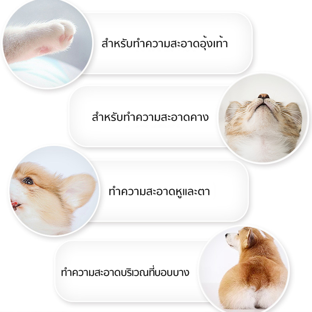 Petcho ผ้าเช็ดทำความสะอาดฟันสัตว์เลี้ยง 50pcs