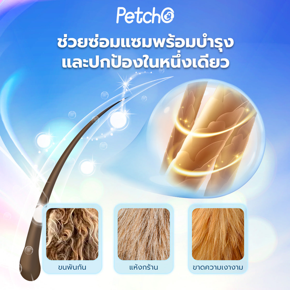 Petcho สเปรย์แก้ปมขนสัตว์เลี้ยง 100ml
