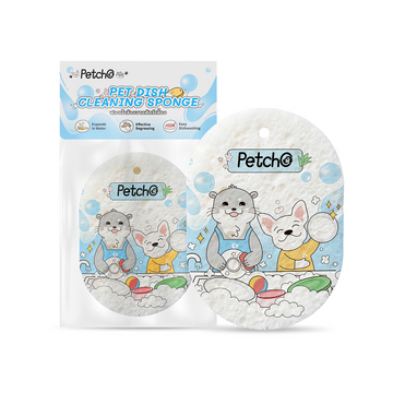 Petcho ฟองน้ำเยื่อไม้  มีสายคล้องให้  7 × 10 CM