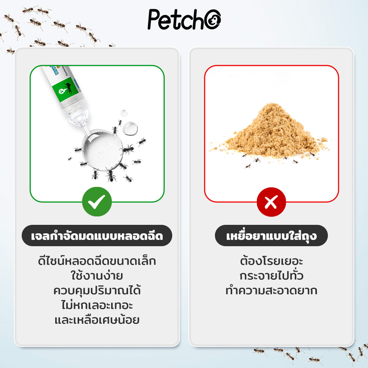 Petcho ยาฆ่ามด กำจัดมดได้หลากหลายสายพันธุ์ 15g