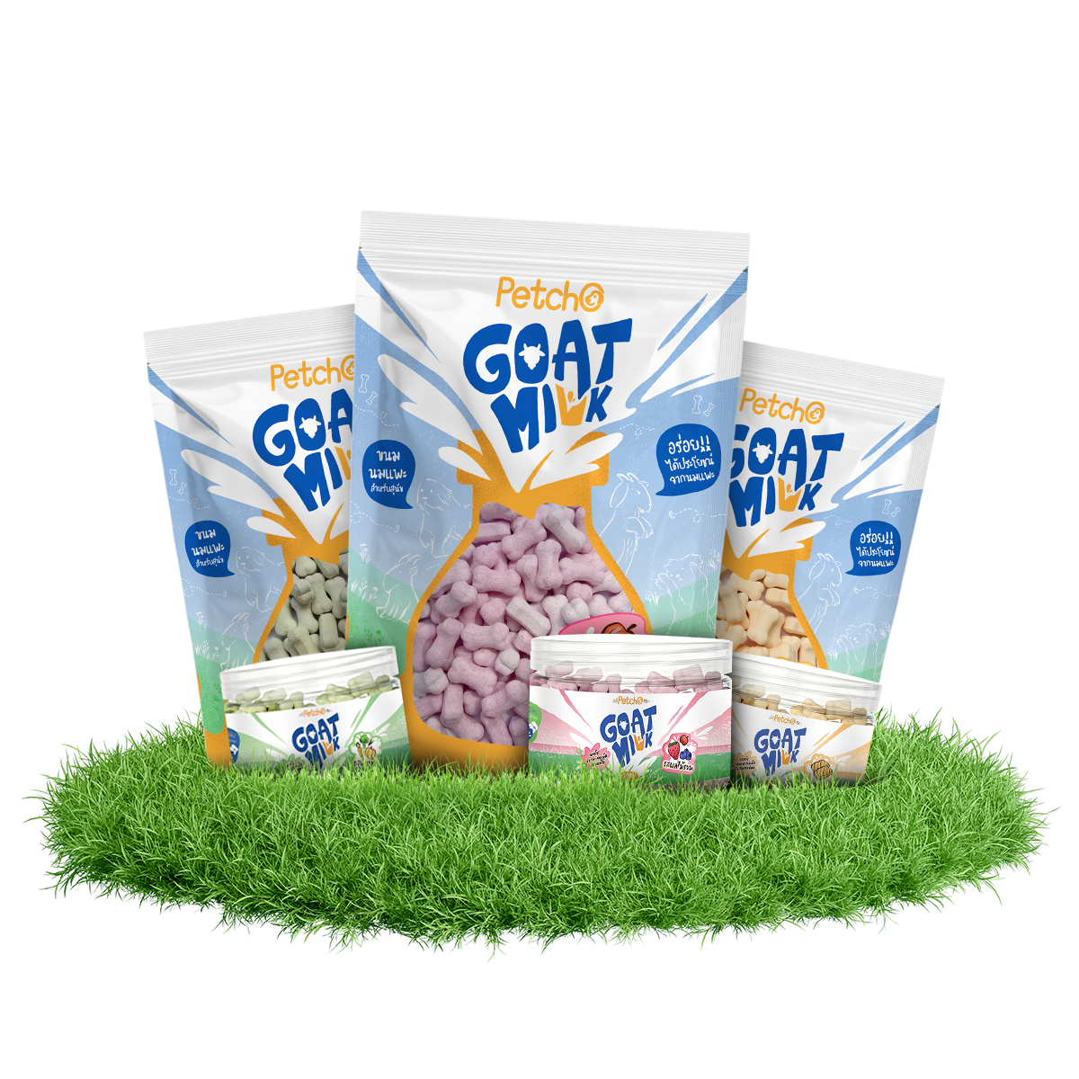 Petcho นมแพะอัดเม็ดสูตรมิกซ์ Goat Milk Mix Collection 100/400g